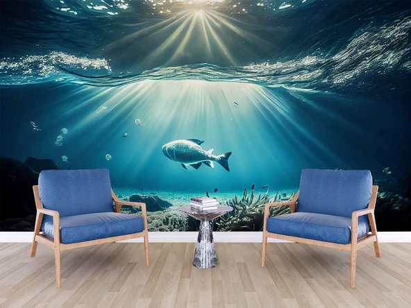 Denizaltı Balık Manzaralı Duvar Kağıdı - Resim 6