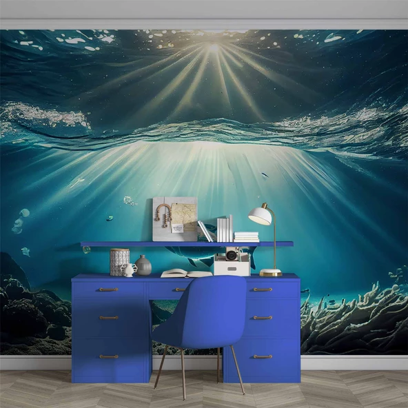 Denizaltı Balık Manzaralı Duvar Kağıdı - Resim 4