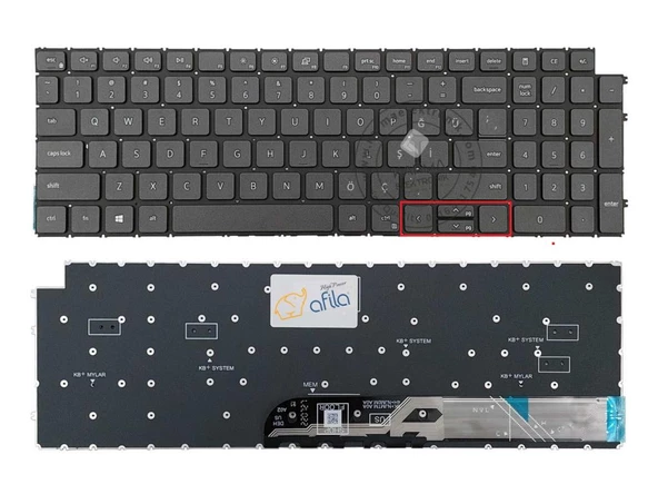 Dell Vostro 3510, 3520, 5510, 5515 Notebook Klavye - Tuş Takımı, Siyah - TR / KL1120 - 2