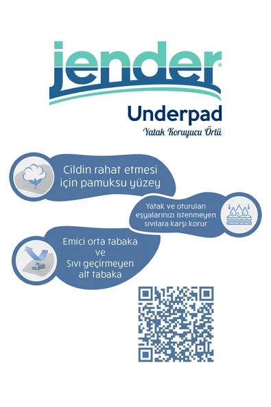 JENDER Yatak Koruyucu Örtü 60x90 30'lu 2 Paket 60 Adet - 2