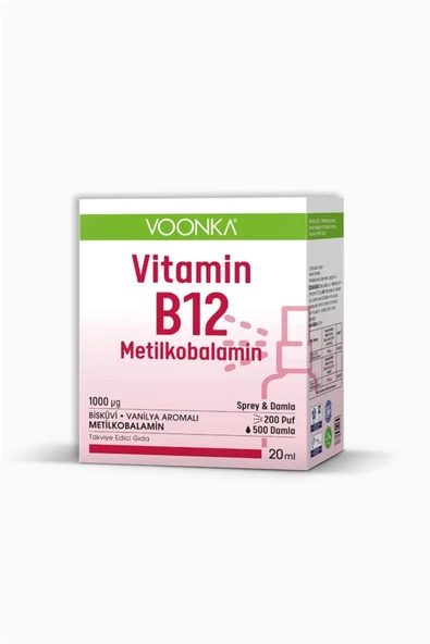 Voonka B12 Metilkobalamin Sprey & Damla 20 ml