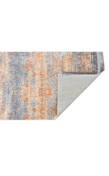 Sateen Koleksiyonu Makinede yıkanabilen, kolay kullanımlı kaymaz taban halı ST01 Toprak - 2