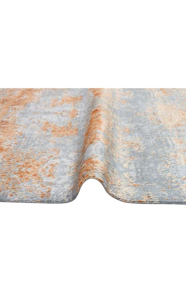 Sateen Koleksiyonu Makinede yıkanabilen, kolay kullanımlı kaymaz taban halı ST01 Toprak - 4