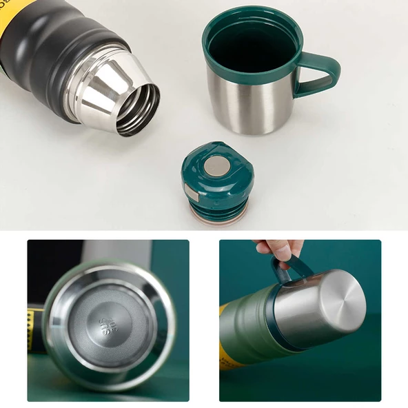 Kapris Çelik 3lü Termos Seti 680 ml Yeşil Kap-290 - 4