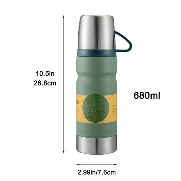 Kapris Çelik 3lü Termos Seti 680 ml Yeşil Kap-290 - 3