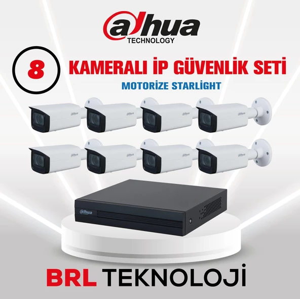 Dahua 8 Kameralı 4 MP Motorize Ip Güvenlik Kamera Seti