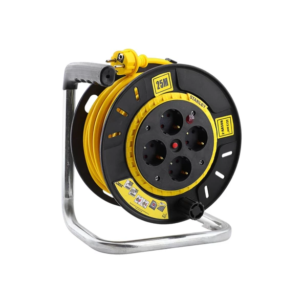 Plastik Makaralı Seyyar %100 Bakır Kablo 4 Prizli Monofaze Uzatma Kablosu 3x1.5 mm H05VV-F 25 Metre - Resim 5