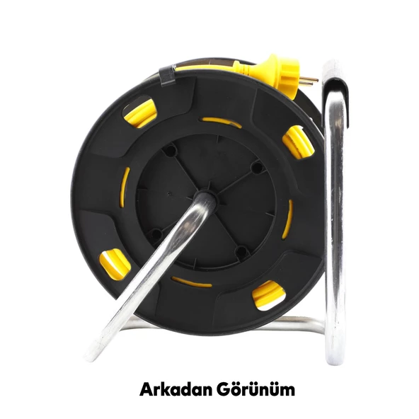 Plastik Makaralı Seyyar %100 Bakır Kablo 4 Prizli Monofaze Uzatma Kablosu 3x1.5 mm H05VV-F 25 Metre - Resim 4