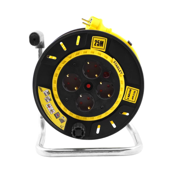 Plastik Makaralı Seyyar %100 Bakır Kablo 4 Prizli Monofaze Uzatma Kablosu 3x1.5 mm H05VV-F 25 Metre - Resim 8