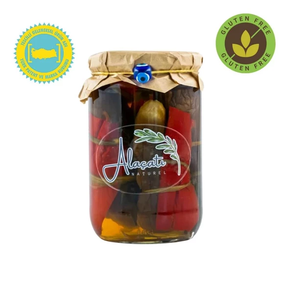 Alaçatı Naturel Doğal Patlıcan Dolma Turşusu 660cc Süzme 300 g e