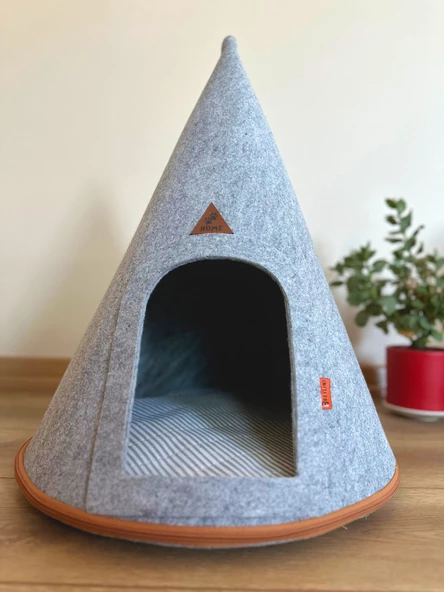 Beylini Taşınabilir Kedi Köpek Evi Minderli Pet Çadır Çantalı Model Yuva Kulübe Dekoratif 45x50