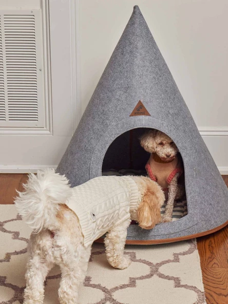 Beylini Taşınabilir Kedi Köpek Evi Minderli Pet Çadır Çantalı Model Yuva Kulübe Dekoratif 45x50 - 2