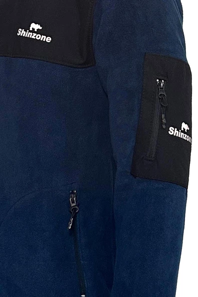 Erkek Regular Fit Fermuarlı Cepli Polar Lacivert Sweatshirt - 2