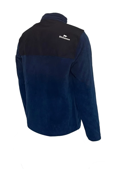 Erkek Regular Fit Fermuarlı Cepli Polar Lacivert Sweatshirt - 4