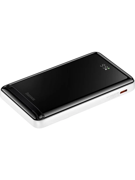 Baseus Mgsafe Overseas 20W 10.000 Mah Stant Özellikli Kablosuz Şarjlı Powerbank Beyaz - 4