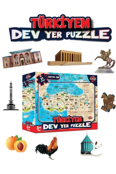 Kidsan Türkiyem Dev Yer Puzzle - 2