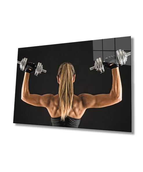 Spor Fıtnes Dekoratif ve Modern Cam Tablo   Sports Fitness - 1