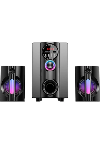 MIKADO MD-95BT, 20W, 2+1, Masaüstü, FM/BT/SD/USB, RGB Aydinlatma, Siyah Kasa, Speaker - 3