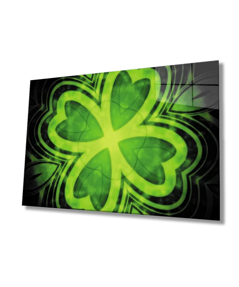 Yeşil Siyah Dört yapraklı yonca ürün görseli