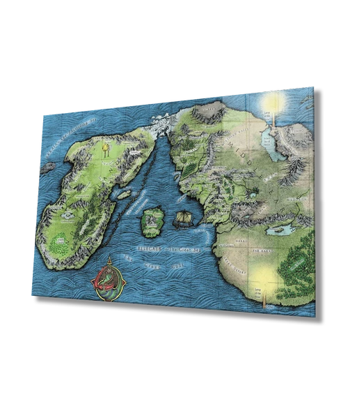 Harita Dekoratif ve Modern Cam Tablo   Map