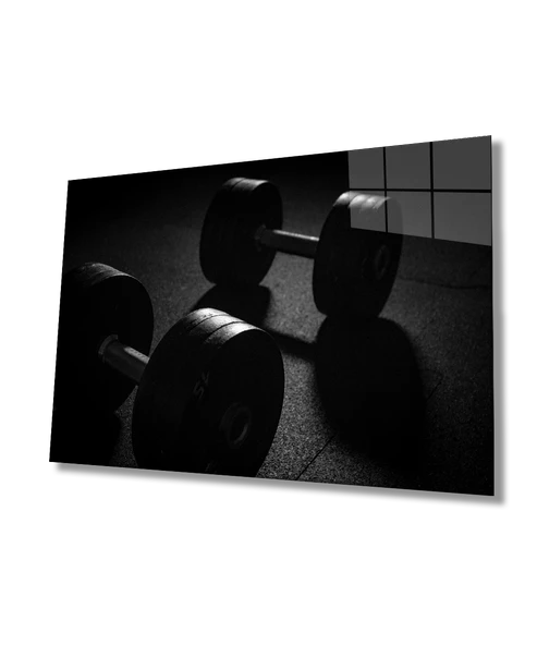 Spor Fıtnes Dekoratif ve Modern Cam Tablo   Sports Fitness