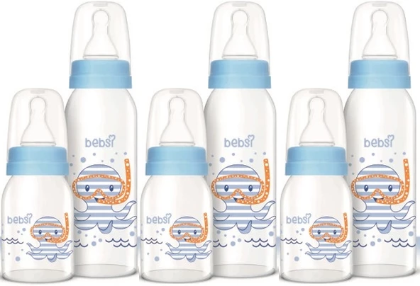 Bebsi Cam Biberon Seti Mavi (250ML+125ML) (3 Lü Set)