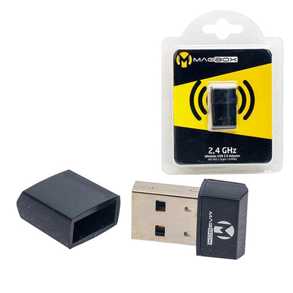 MAGBOX USB STICK MİNİ 802.11N WİFİ 7601 CHIPSET 2.4GHZ 150 MBPS IP UYDU ALICILARI İLE UYUMLU (4694)