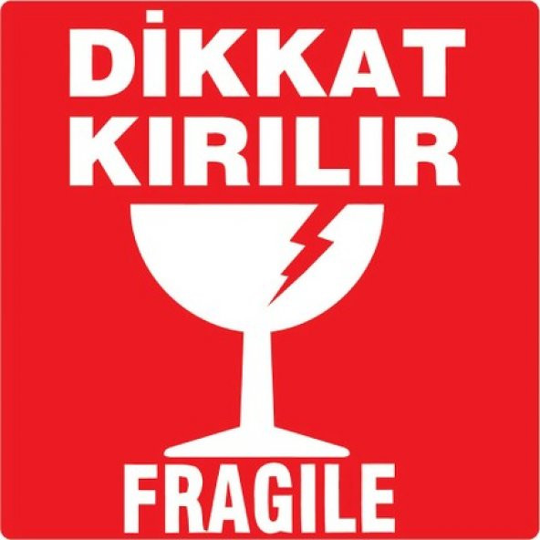 100*100 DİKKAT KIRILIR FRAGILE ETİKETİ 1000 ADET