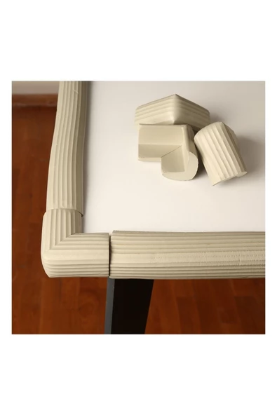 3m Marka Bant Hediyeli 2 Metre 4 Adet Gri Köşe Koruyuculu Esnek Ve Yumuşak Kauçuk Kenar Koruyucu - 3