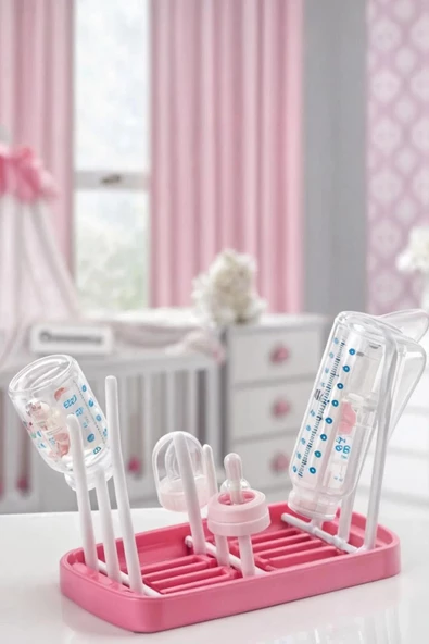 6 Parça Biberon Emzik Temizlik Fırçası - Anne Bebek Saklama Kabı - Biberon Kurutucu - 4