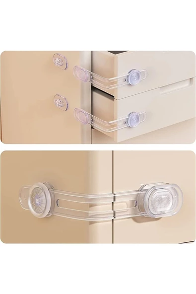 Çocuk Bebek Güvenlik Emniyet Seti, 10 Çekmece Dolap Kilidi, 4 Kapı Stoperi, 6 Priz Koruyucu 3'LÜ SET - 3