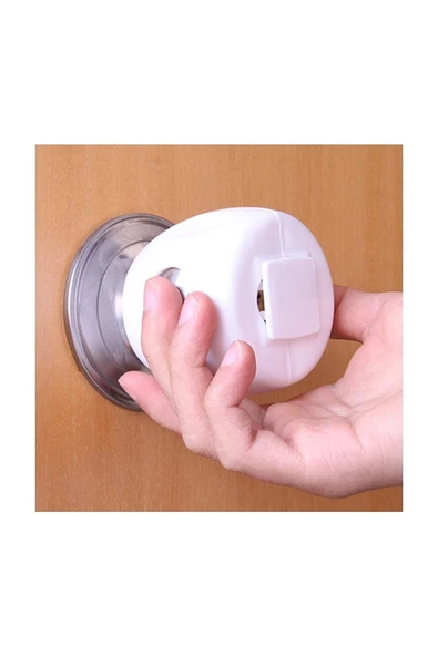 2 Adet Topuzlu Kapı Kolu Çocukların Kapıyı Engelleyen Kilit Anne Bebek Koruma - 6