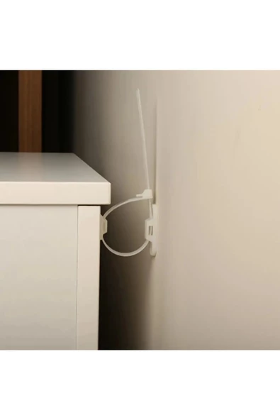 6 Adet Kolay Montaj Mobilya Dolap Raf Mobilya Sabitleyici Seti Bebek Mobilya Koruma Deprem Güvenlik - 5
