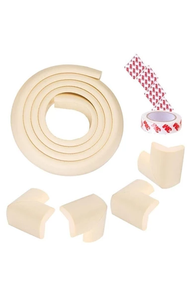 3m Marka Bant Hediyeli 2 Metre 4 Adet Gri Köşe Koruyuculu Esnek Ve Yumuşak Kauçuk Kenar Koruyucu - 12