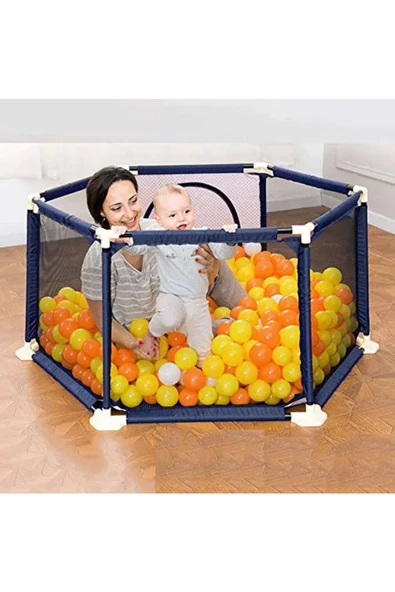 Kolay Kurulum Güvenli Bebek Ve Çocuk Oyun Alanı Oyun Parkı Dayanıklı Taşınabilir 130x115 Cm - 7