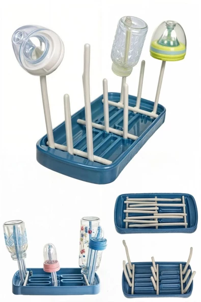 6 Parça Biberon Emzik Temizlik Fırçası - Anne Bebek Saklama Kabı - Biberon Kurutucu - 7