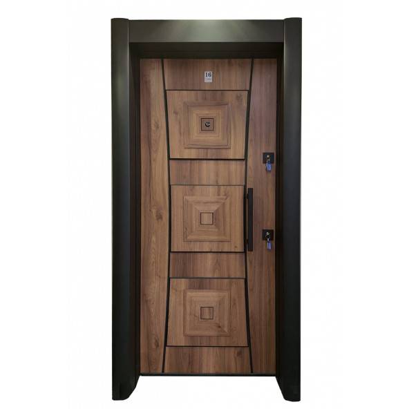 TEZ-1451 Statik Kasalı Kabartmalı Model Çelik Kapı, Daire Kapısı, Villa Kapısı