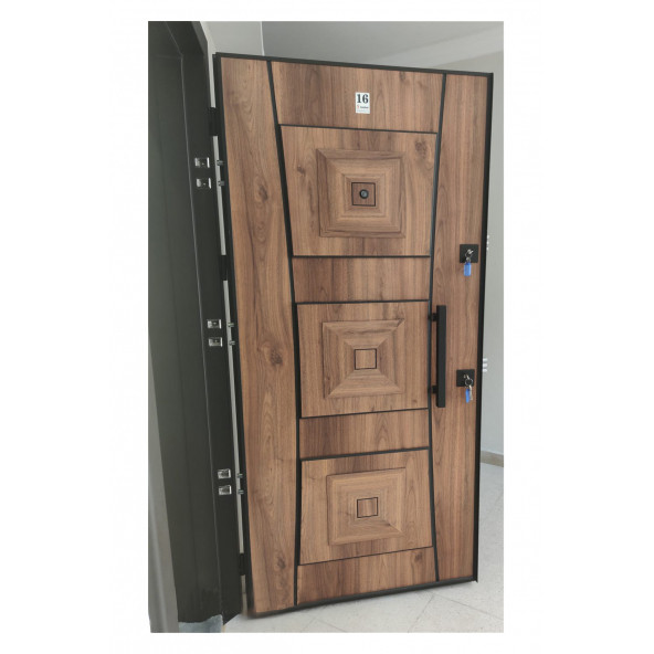 TEZ-1451 Statik Kasalı Kabartmalı Model Çelik Kapı, Daire Kapısı, Villa Kapısı - 2