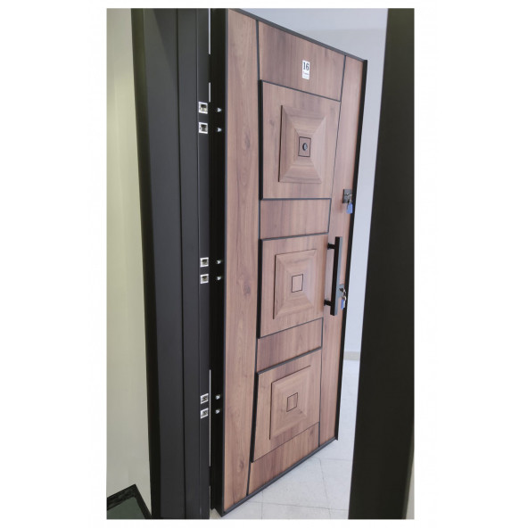 TEZ-1451 Statik Kasalı Kabartmalı Model Çelik Kapı, Daire Kapısı, Villa Kapısı - 5