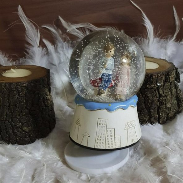 Sevgiliye Özel B Orta Boy Dönen Gövdeli Kurmalı Kar Küresi - 2