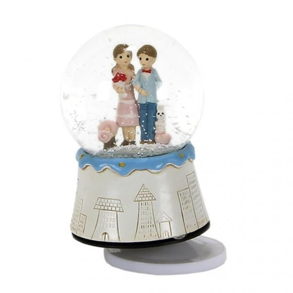 Sevgiliye Özel A Orta Boy Dönen Gövdeli Kurmalı Kar Küresi