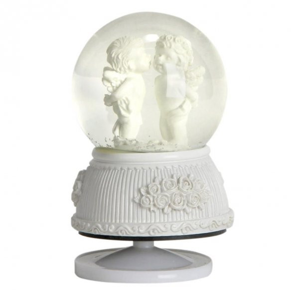 Melek Öpücüğü Orta Boy Dönen Gövdeli Kurmalı Kar Küresi