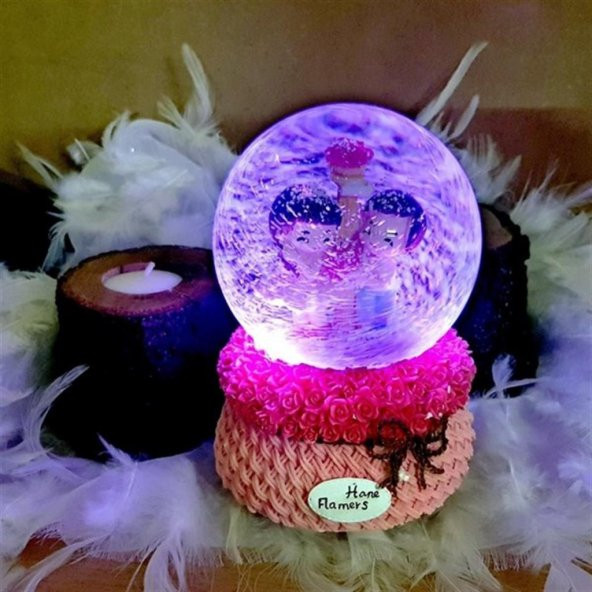 İlk Öpücük B Orta Boy Işıklı Müzikli Kar Küresi - 2