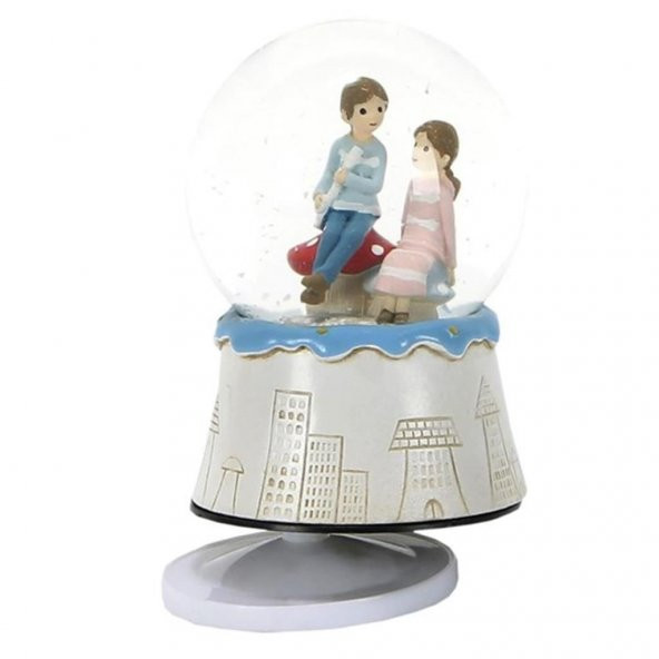 Sevgiliye Özel B Orta Boy Dönen Gövdeli Kurmalı Kar Küresi