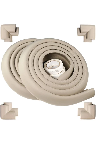 3m Marka Bant Hediyeli 2 Metre 4 Adet Gri Köşe Koruyuculu Esnek Ve Yumuşak Kauçuk Kenar Koruyucu