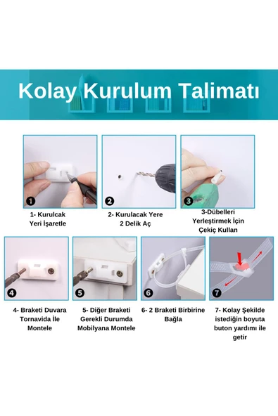 8 Adet Kolay Montaj Deprem Güvenlik Mobilya Dolap Düşme Engelleme Mobilya Sabitleme Bebek Güvenlik - 3