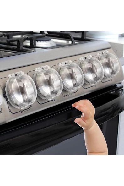 2 Adet Iz Bırakmaz Montajsız Ocak Ve Fırın Gaz Düğmesi Kapatıcı Güvenlik Kapağı Bebek Güvenlik - 6