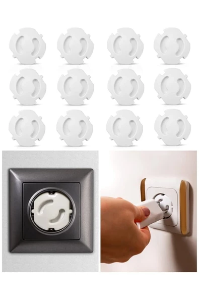 12 Adet Iz Bırakmaz Priz Kapağı, Bebek Ve Çocuk Güvenlik Koruma Piriz Kapatıcı - 2