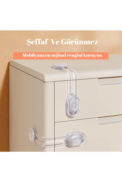 2 Adet Iz Bırakmaz Bebek Güvenlik Dolap , Çekmece Kilit Bebek Emniyet Kilidi Çok Amaçlı Kilit Bebek - 3