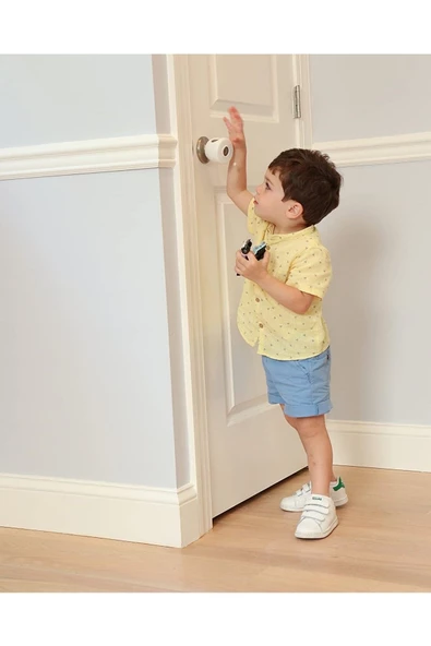 2 Adet Topuzlu Kapı Kolu Çocukların Kapıyı Engelleyen Kilit Anne Bebek Koruma - 5